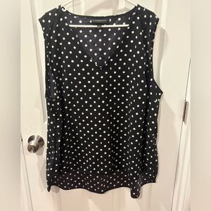 Lane Bryant Size 24 Black and White Polka Dot V-Neck Sleeveless Camisole